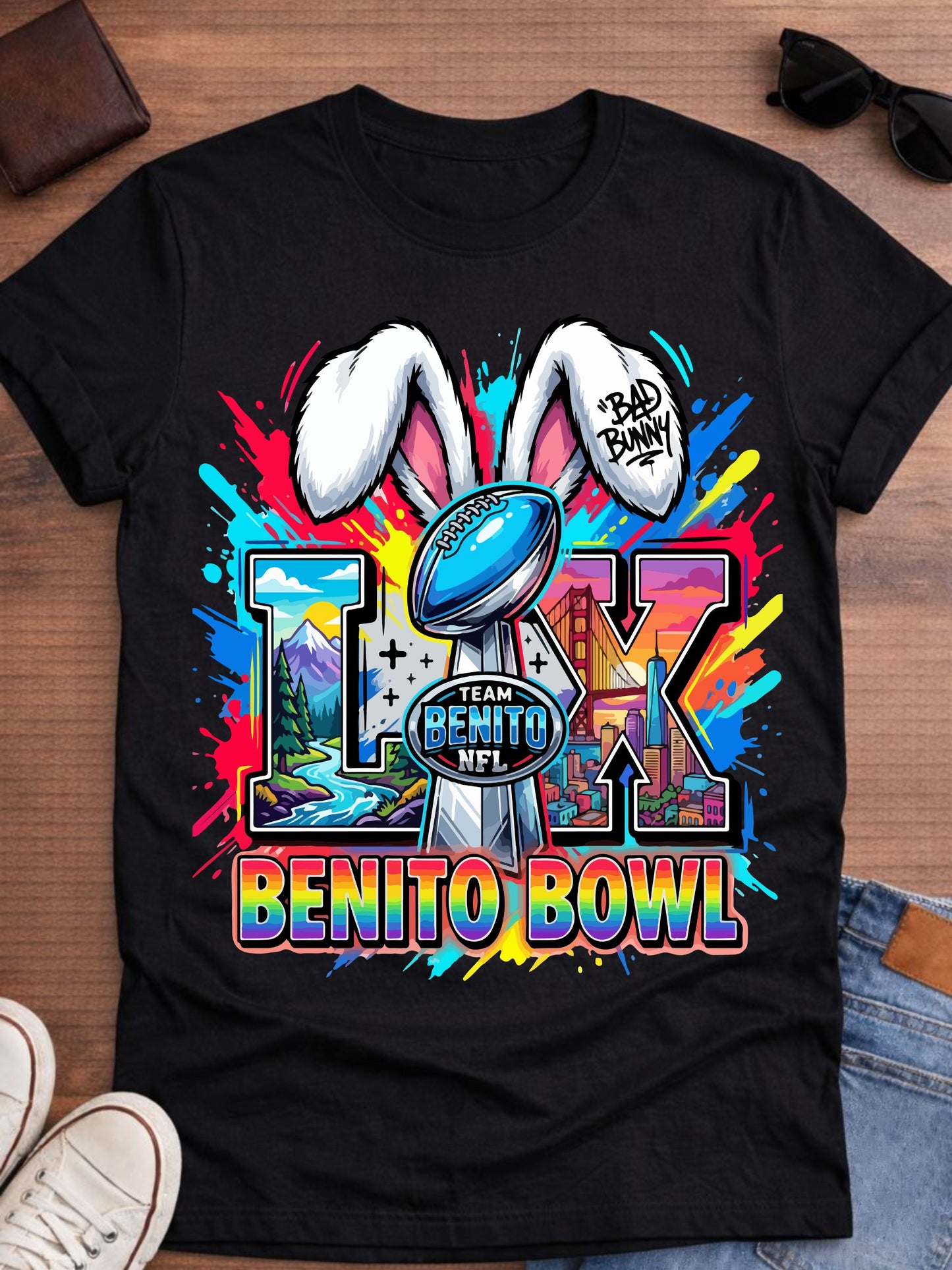 Bad Bunny Benito Bowl colors t-shirt