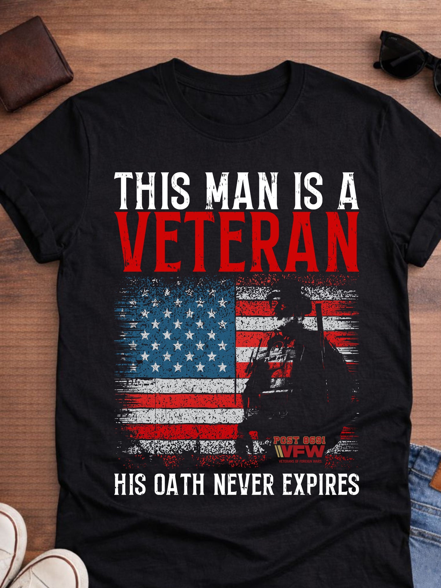 This man is a Veteran t-shirt