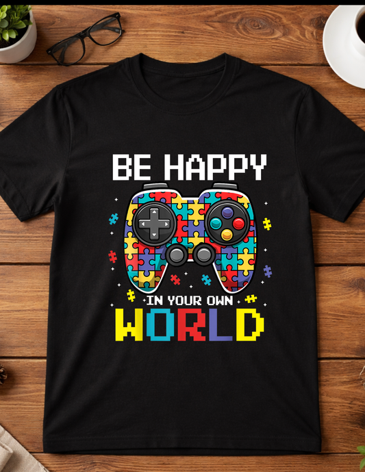 Be happy in your own world t-shirt youth Blooming Groove Academy
