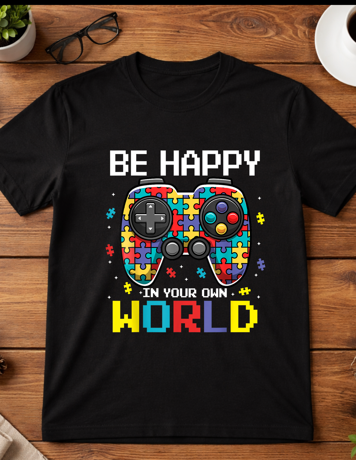Be Happy in your own world. t-shirt adult Blooming Groove Academy