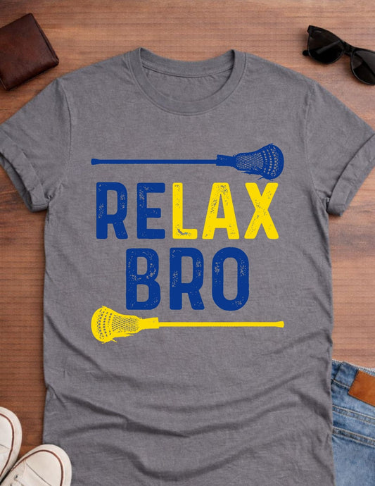 Relax Bro Lacrosse T-shirt  adult