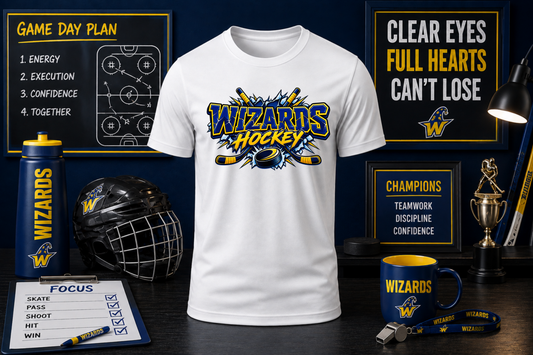 Wizards Hockey puck t-shirt adult