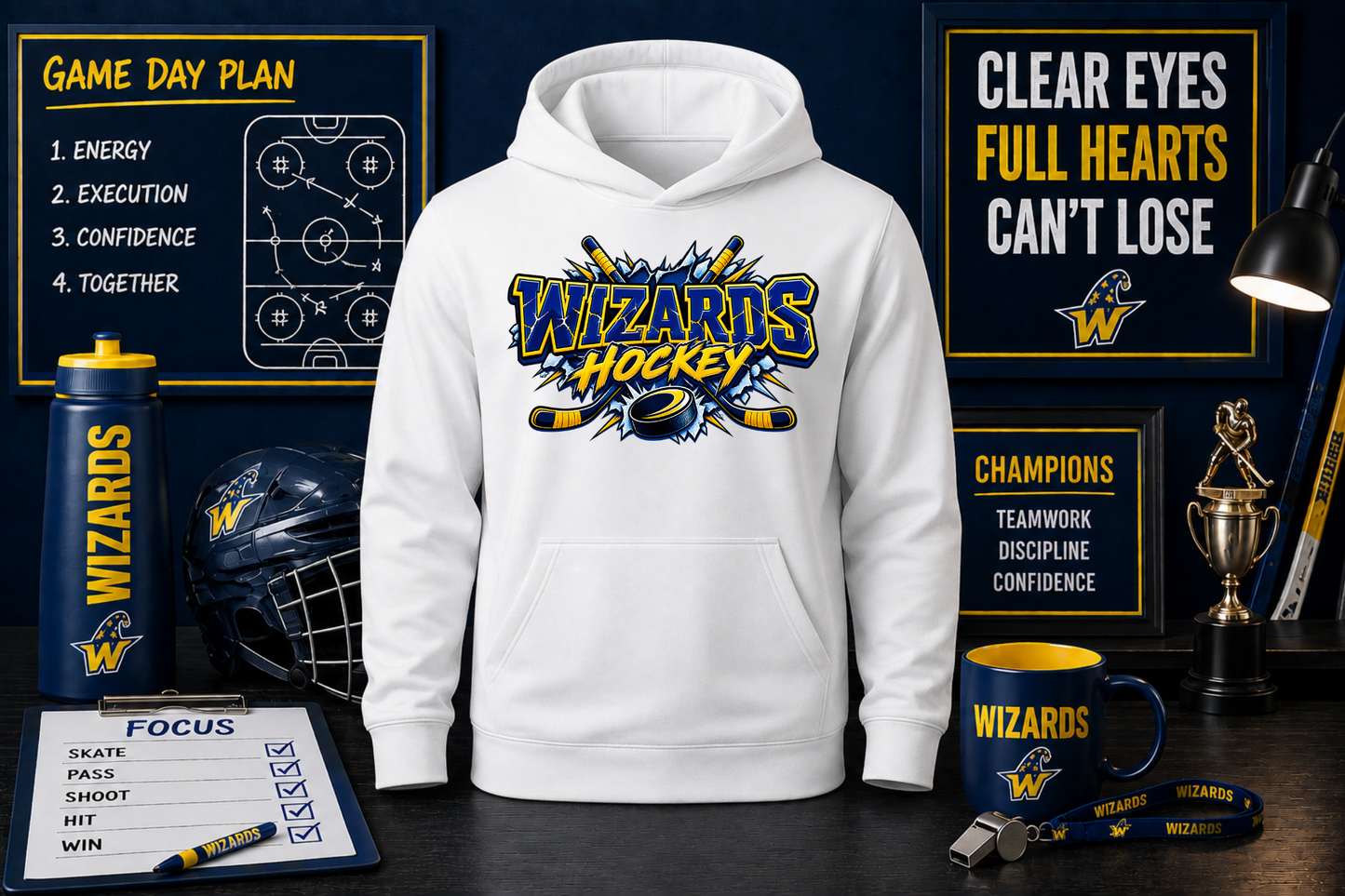 Wizard Hockey puck hoodie youth