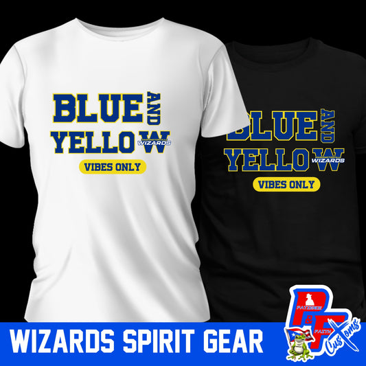 Blue and yellow vibes only T-shirt Adult