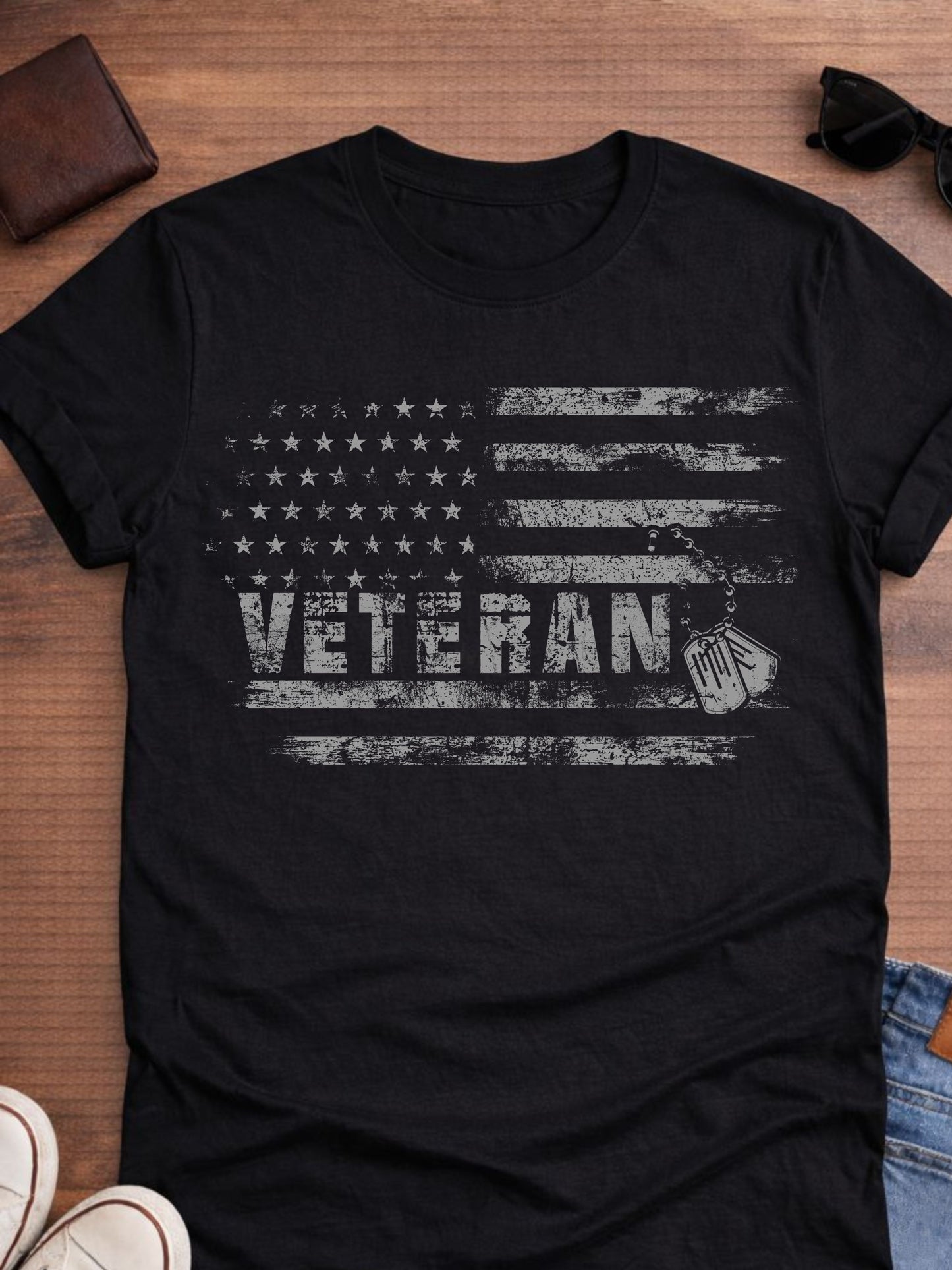 Veteran black and gray t-shirt
