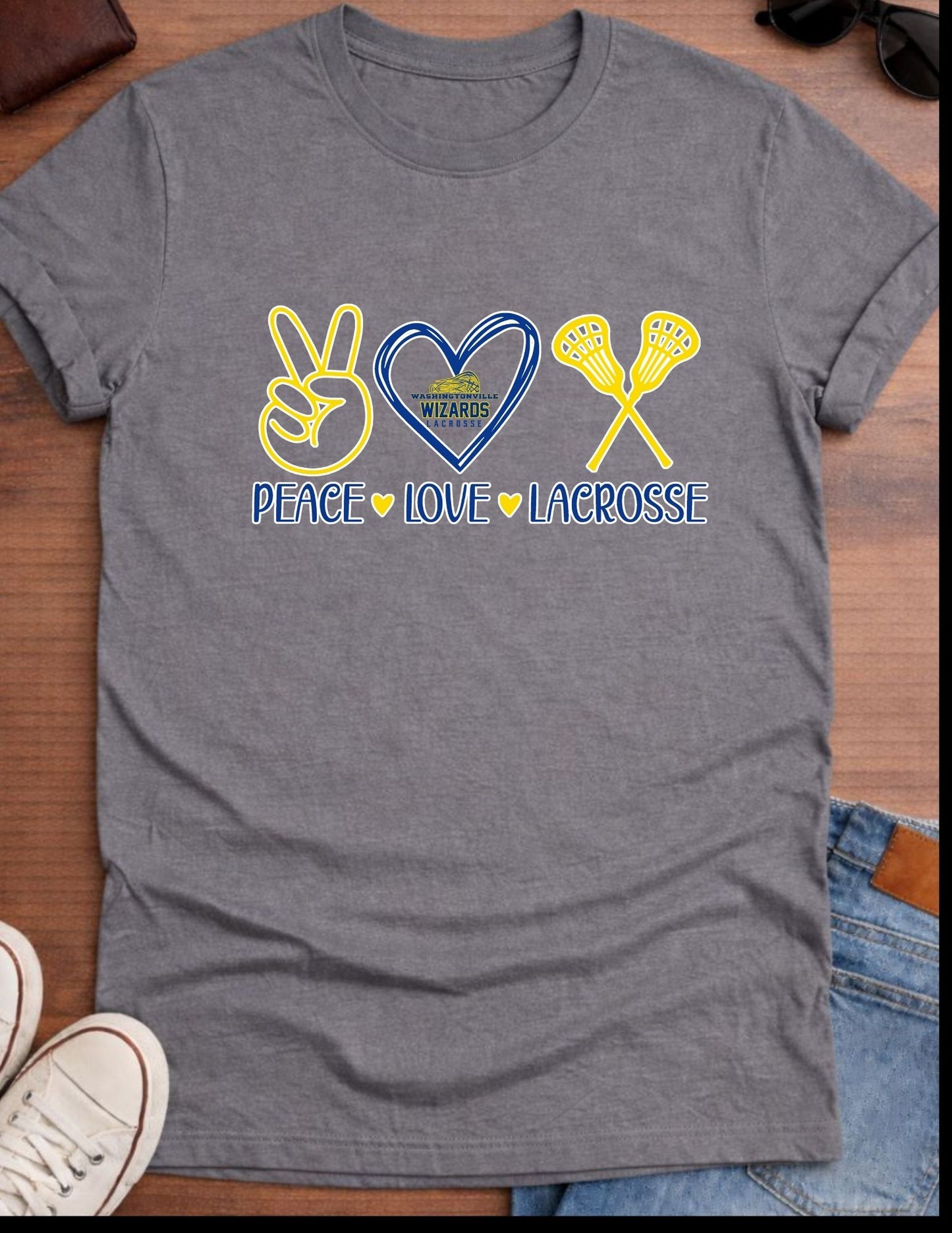 Peace Love Lacrosse T-shirt Adult