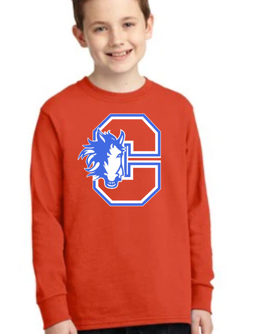 Chester Elementary orange long sleeve tshirt youth