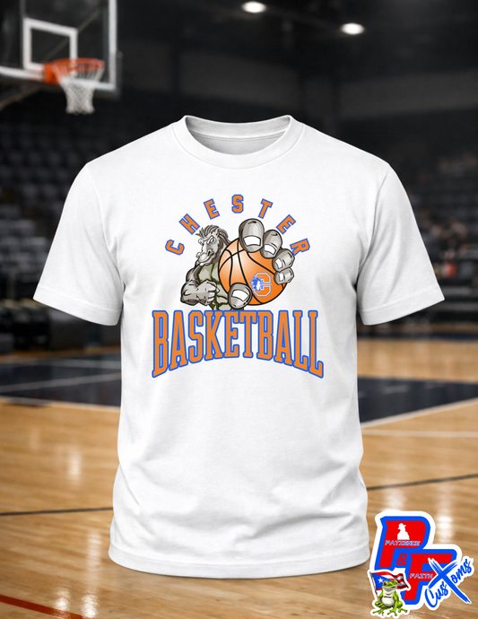 Chester Basketball Over Logo T-shirt Adult