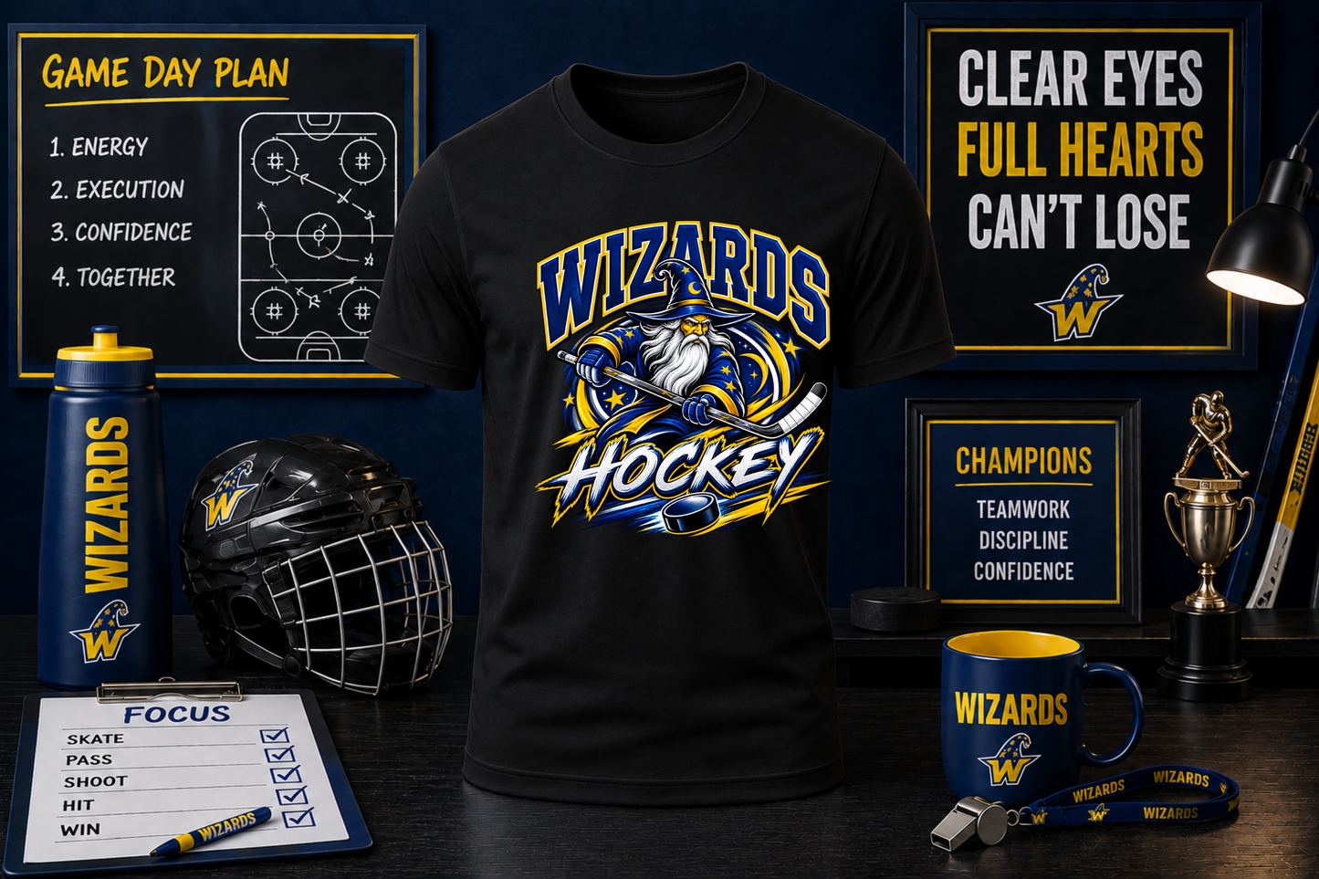 Wizards Hockey mascot t-shirt adult
